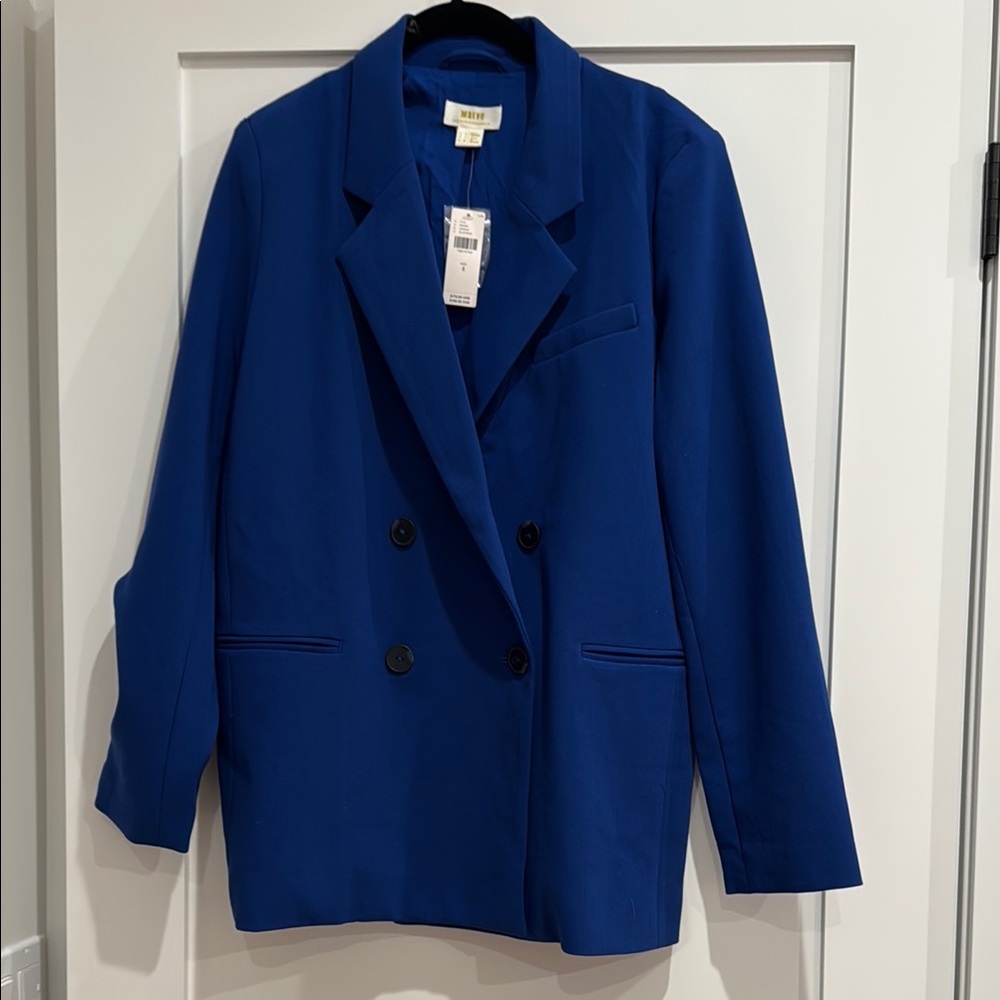 Blue Double-Breasted Women's Blazer